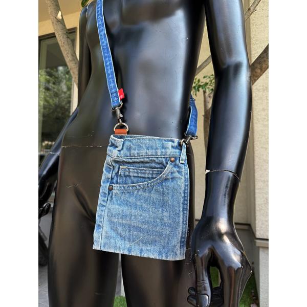 アライヤン　ジーンズポシェット　＆　ショルダーストラップ （淡色）　岡山産デニム　MADE IN J...