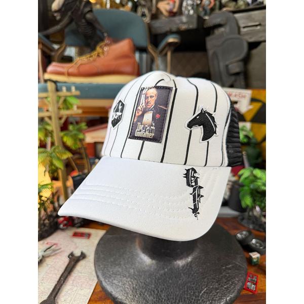 映画　ゴッドファーザー　ドン・ヴィトー・コルレオーネ　オフィシャル　ピンストライプキャップ ■ アメ...