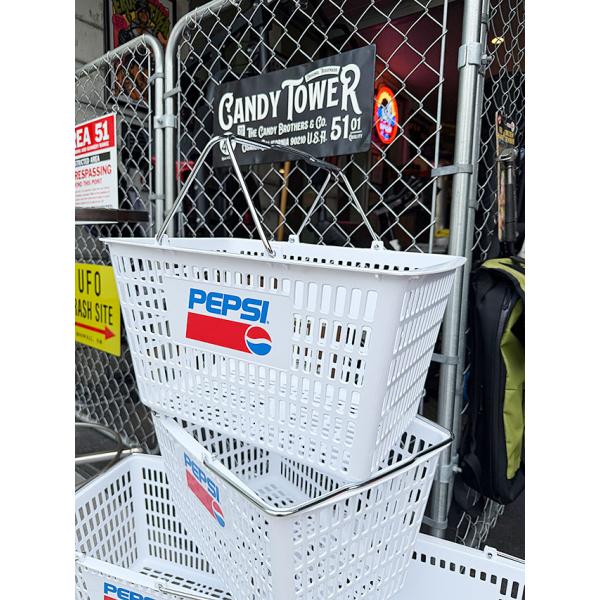 アメリカ業務用　ショッピングバスケット　（ペプシ/ホワイト）　単品 ■ アメリカン雑貨 アメリカ雑貨