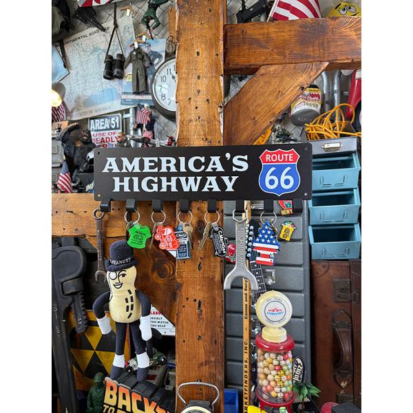 アドバタイジング　8連キーフックボード　（ルート66） ■ アメリカン雑貨 アメリカ雑貨