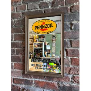 ミラー おしゃれ アメリカン 雑貨 木製 鏡 レトロ パブミラー