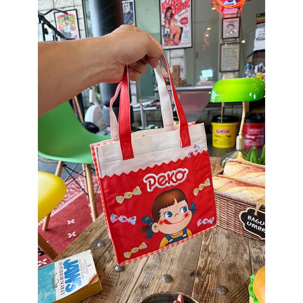 不二家　ミルキー　ペコちゃん　オフィシャル　スクエアバッグ ■ アメリカン雑貨 アメリカ雑貨