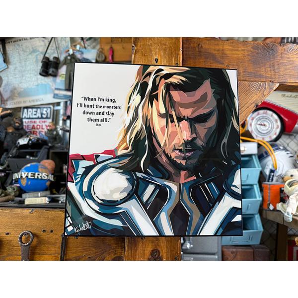Thor　ソー　クリス・ヘムズワース　ポップアートフレーム　（TYPE3/When I'm King...