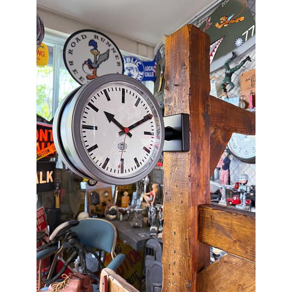 ダルトン　ダブルフェイスクロック　Sサイズ　（マットブラック/ロウ）　両面時計 ■ アメリカン雑貨 ...