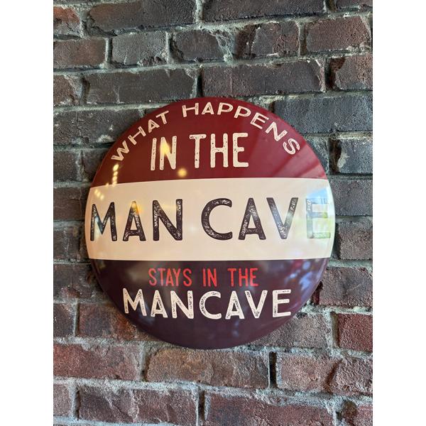 男の秘密基地　男の隠れ家　マンケイブ　ドームサイン　ブリキ看板 ■ アメリカン雑貨 アメリカ雑貨