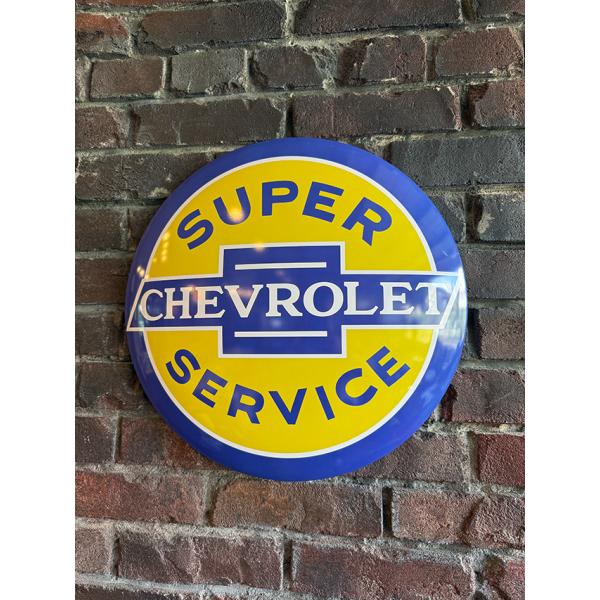 シボレー　ドームサイン　ブリキ看板　（スーパーサービス） ■ アメリカン雑貨 アメリカ雑貨