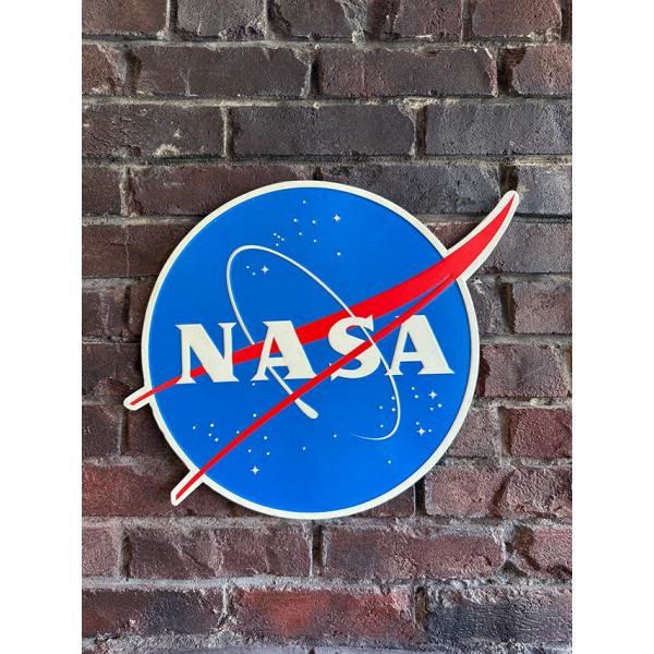 NASA　ミートボールロゴ　エンボス　ティンサイン　ブリキ看板 ■ アメリカン雑貨 アメリカ雑貨