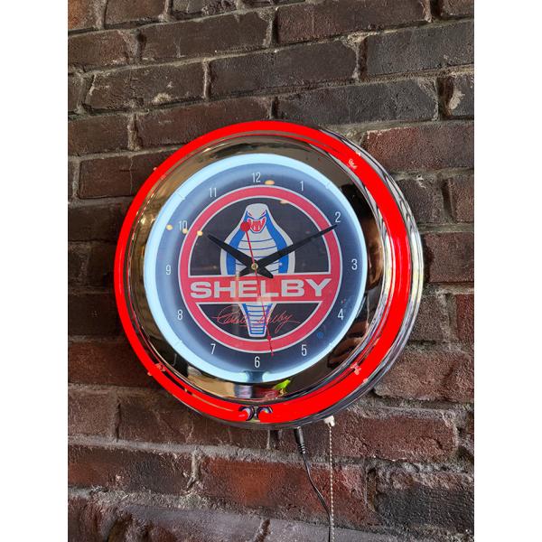 ガレージネオンクロック　（シェルビーコブラ/レッドネオン） ■ アメリカン雑貨 アメリカ雑貨
