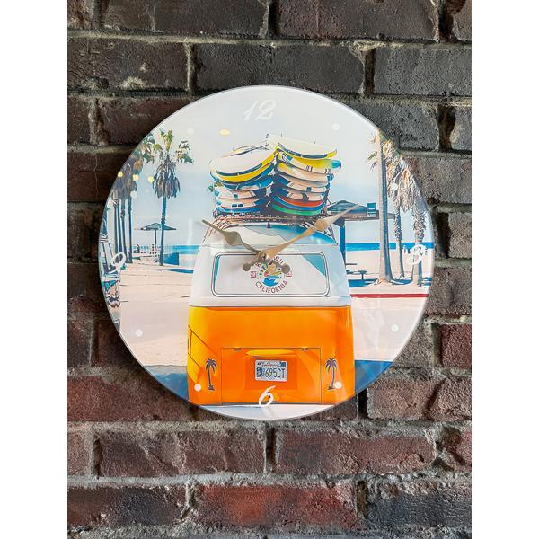 オールドアメリカン　グラスクロック　（サーフカリフォルニア） ■ アメリカ雑貨 アメリカン雑貨