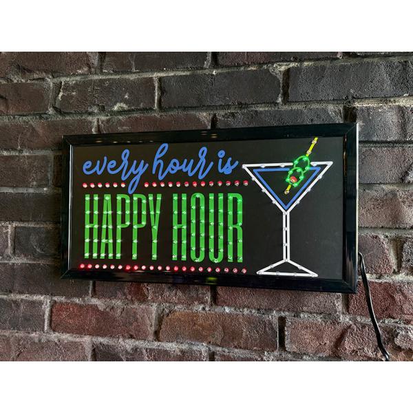 ハッピーアワー　LEDドットサイン　カクテル ■ アメリカン雑貨 アメリカ雑貨 爆買