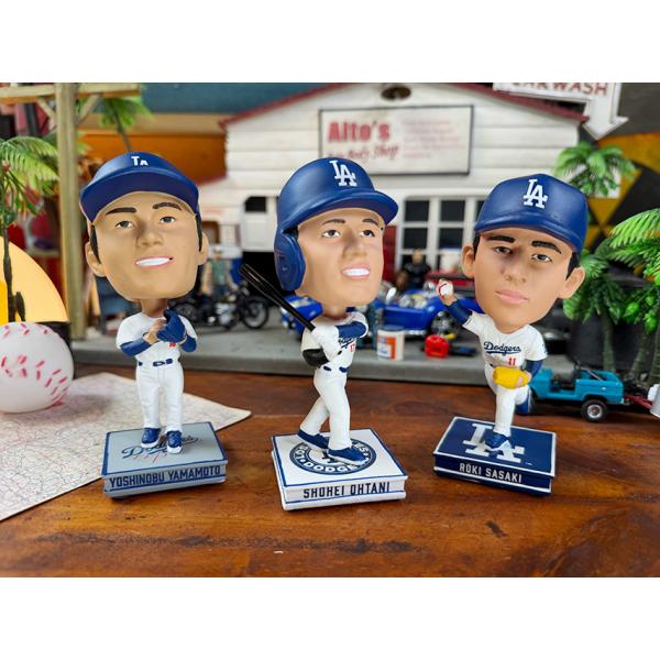 世界限定5000体　ロサンゼルス　ドジャーズ　大谷翔平　山本由伸　佐々木朗希　ミニボブルヘッド　（3...