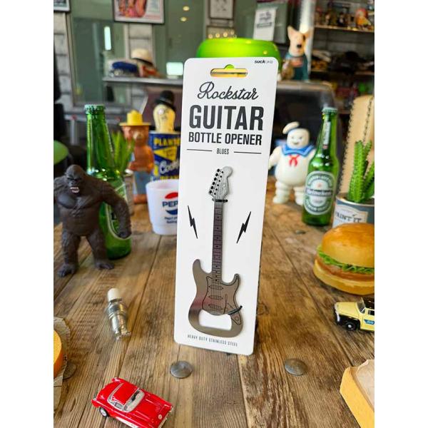 ロックスター　ギターボトルオープナー　（ブルース）　ストラトキャスタータイプ ■ アメリカン雑貨 ア...