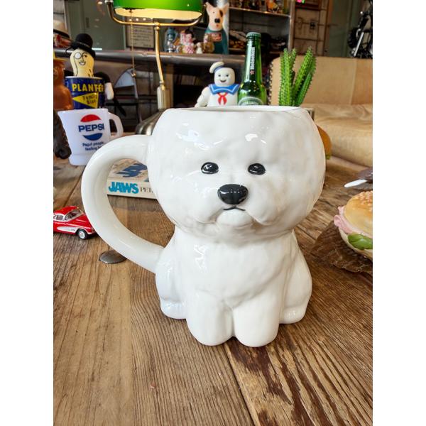 かわいい犬型マグ　ピジョンフリーゼ　マグカップ　340ml　陶器 ■ アメリカン雑貨 アメリカ雑貨
