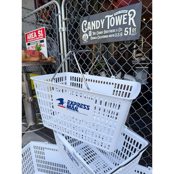アメリカ業務用　ショッピングバスケット　（USPS/ホワイト）　単品 ■ アメリカン雑貨 アメリカ雑...