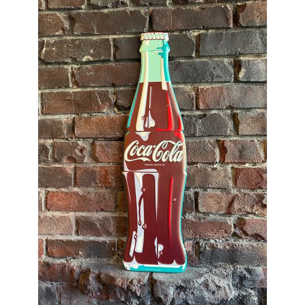 コカ・コーラ　コンツアーボトル　エンボス　ティンサイン　（ボトルシェイプ） ■ アメリカン雑貨 アメ...