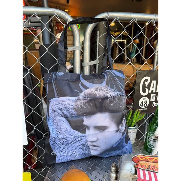 エルヴィス・プレスリー　ショッピングバッグ　収納ポーチ付き　（Blue Sweater）　公式グッズ...