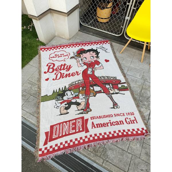 ベティ・ブープ　大判ラグマット　フリンジ　タペストリー ■ アメリカン雑貨 アメリカ雑貨