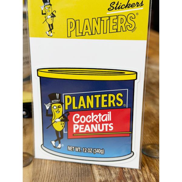 ミスターピーナッツ　オフィシャル　ステッカー　（ピーナッツ缶） ■ アメリカン雑貨 アメリカ雑貨