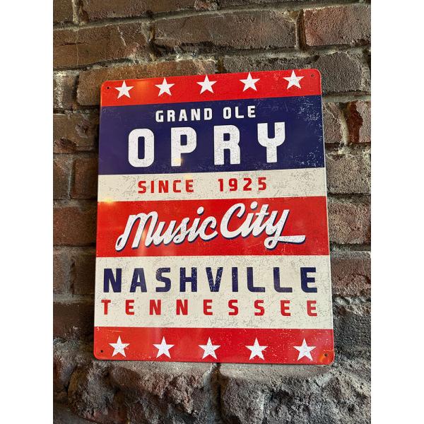 ナッシュビル　グランド・オール・オプリ　ブリキ看板　（ミュージックシティ） ■ アメリカン雑貨 アメ...