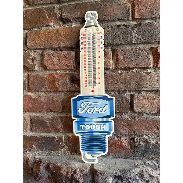 フォード　スパークプラグ型　サーモメーター　温度計　ブリキ看板　MADE IN U.S.A. ■ ア...