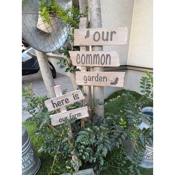 「OUR FARM」 &amp; 「OUR COMMON GARDEN」　ウッド製　ガーデンサインボード　（...