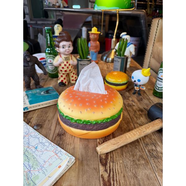 ハンバーガー　ティッシュケース　※ハーフサイズティッシュ用 ■ アメリカン雑貨 アメリカ雑貨