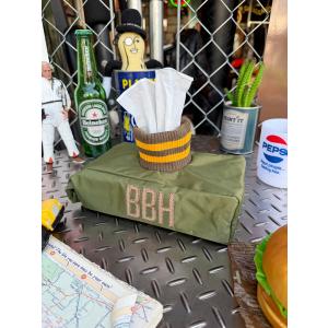 アンティーク　50's～60's ティッシュケースUSA/アールデコ店舗 星条旗アンティークトランク風ティッシュケース □ アメリカン雑貨