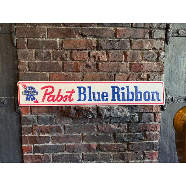 パブスト ブルーリボン　ストリートサイン　エンボス　ティンサイン　ブリキ看板 ■ アメリカン雑貨 ア...