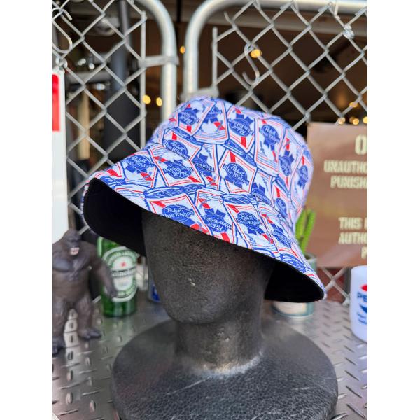 パブスト　ブルーリボン　総柄　バケットハット　帽子