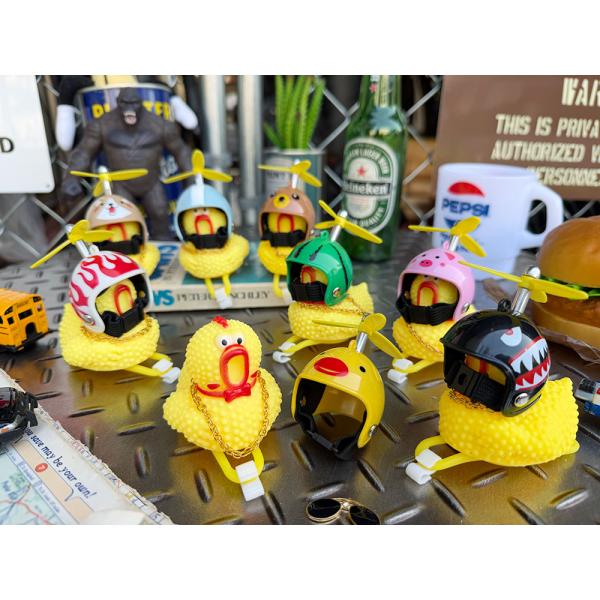 ヘルメット　ラバーチキン　バイク＆自転車　ハンドルマスコット　単品　※ランダムチョイスでお届けします