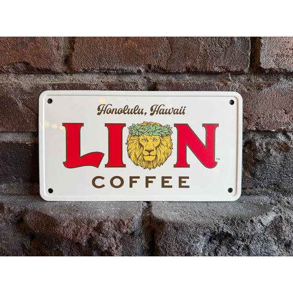 ライオンコーヒー　オフィシャルロゴ　ミニ看板　アルミサイン ■ アメリカン雑貨 アメリカ雑貨