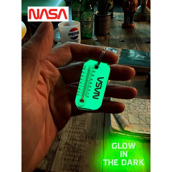暗闇で光る！　蓄光仕様　NASA　オフィシャル　ルーマジップ　キーホルダー　温度計キーホルダー　■ ...