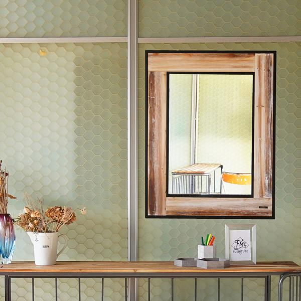 ミリタリーテイスト　ウォールミラー　全国送料無料（沖縄・離島除く）　壁掛け鏡　吊り鏡　秘密基地系ファ...