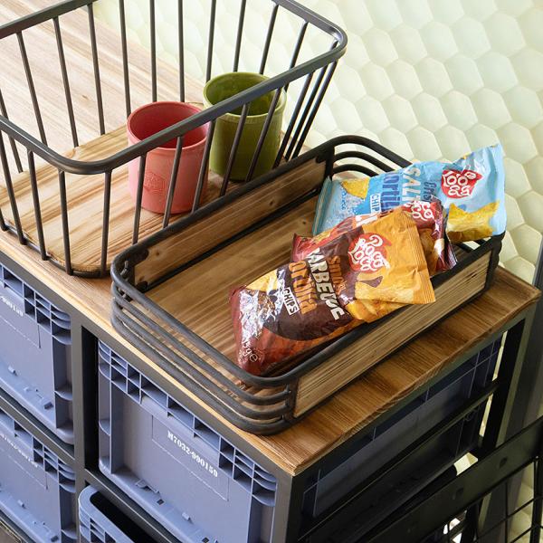 ミリタリーテイスト　ウッド＆アイアンケース　（Mサイズ/小さい方）　秘密基地系ファニチャー　FML