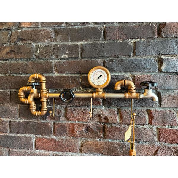 スチームパンク　インダストリアル　ウォール3フック　（ブロンズ×ブラック） ■ アメリカ雑貨 アメリ...