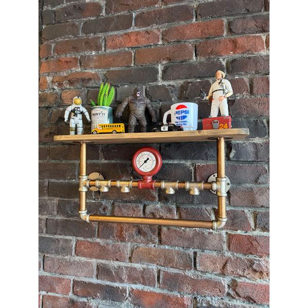 スチームパンク　インダストリアル　ウッドラック　（シルバー×レッド） ■ アメリカ雑貨 アメリカン雑...