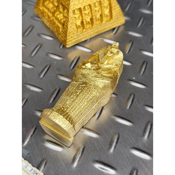ミニ　ツタンカーメン＆ミイラセット　ポリレジン　オブジェ　エジプト　黄金石棺 ■ アメリカン雑貨 ア...
