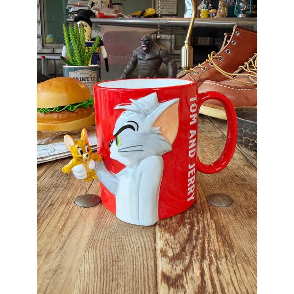 トムとジェリー　3Dマグカップ　（ピンチ）　350ml ■ アメリカン雑貨 アメリカ雑貨