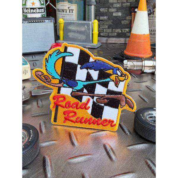 ロードランナー　ワッペン　（チェッカーフラッグ） ■ アメリカン雑貨 アメリカ雑貨