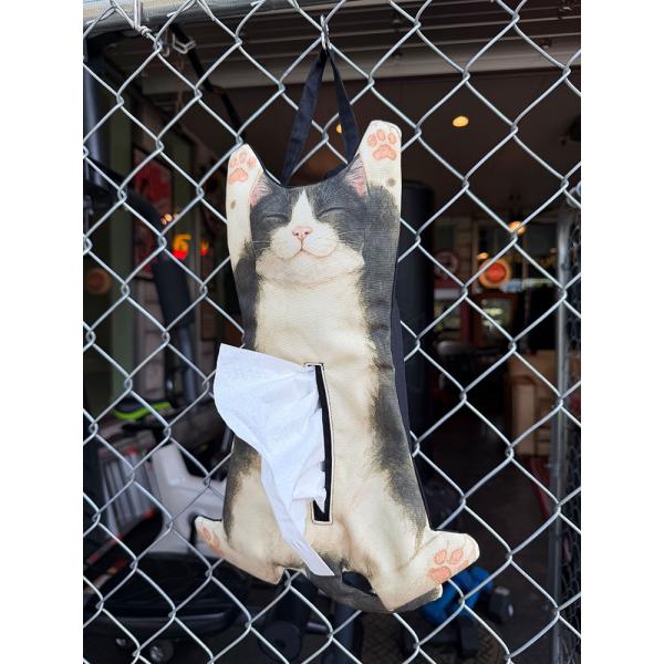 キャット　ティッシュボックスカバー　（ハチワレ）　ネコ ■ アメリカン雑貨 アメリカ雑貨
