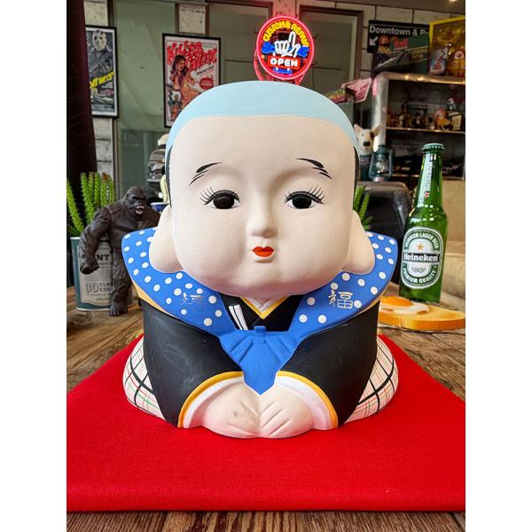 福を呼び込む縁起物　福助　大　（座布団付き）　瀬戸焼　商売繁盛　開業祝い　開店祝い　紹福来福 ■ ア...