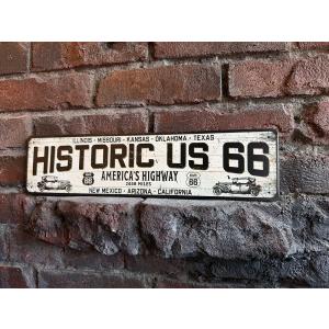 ルート66　ミニ　ブリキ看板　ロングサイン　（Historic Route 66） ■ アメリカン雑貨 アメリカ雑貨