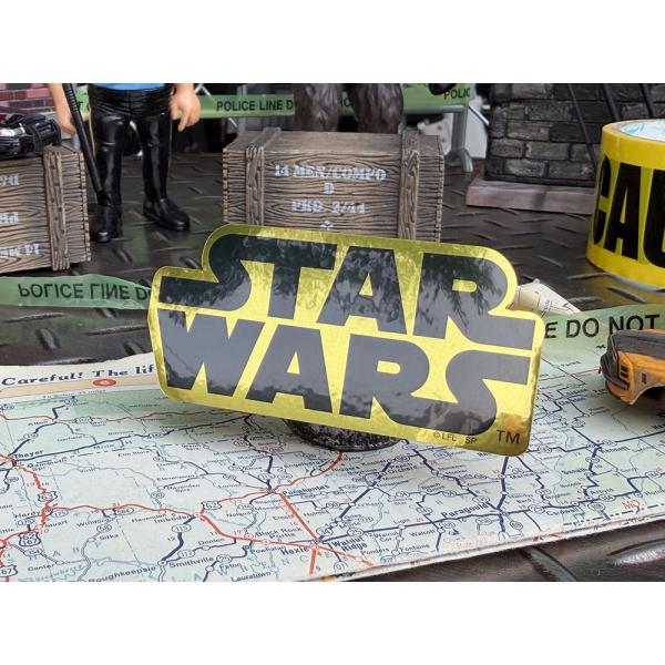 スターウォーズ　ロゴ　オフィシャル　ミニステッカー　（ゴールドロゴ） ■ アメリカン雑貨 アメリカ雑...