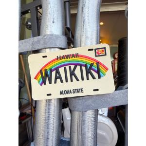 ★デッドストック★　ハワイ　ライセンスプレート　フリッジマグネット　（WAIKIKI） ■ アメリカン雑貨 アメリカ雑貨