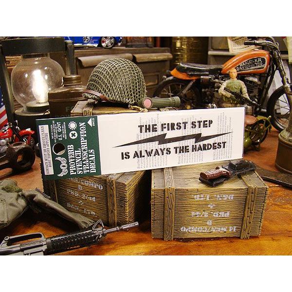 ことわざステンシル転写ステッカー　（何事も初めが肝心）　アメリカ雑貨　アメリカン雑貨　車　シール　ブ...