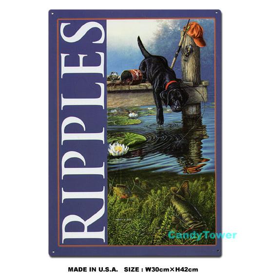 ラブラドールレトリバー　ブリキ看板　（RIPPLES）　■ アメリカン雑貨 アメリカ雑貨