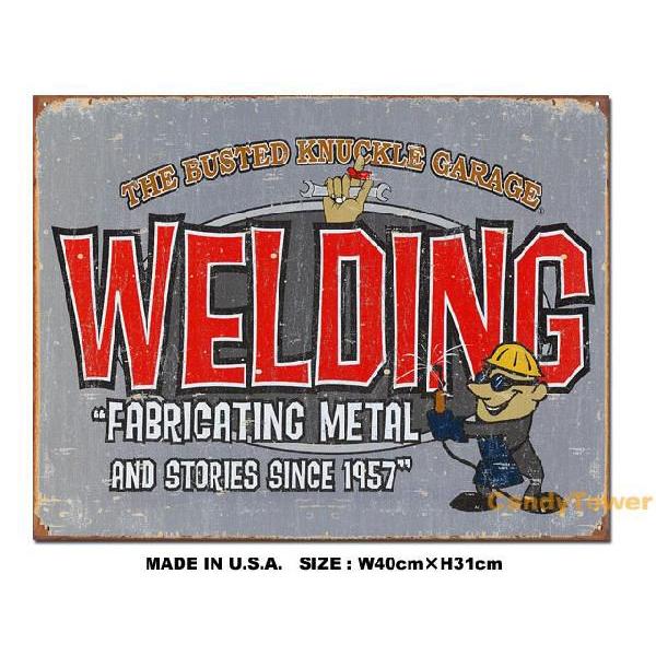 アメリカンブリキ看板 バステッドナックルガレージ -WELDING- アメリカ雑貨 アメリカン雑貨 ...