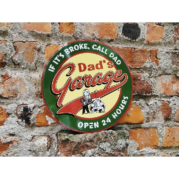 アメリカンブリキ看板 ダッドガレージ 24時間オープン アメリカ雑貨 アメリカン雑貨 サインプレート