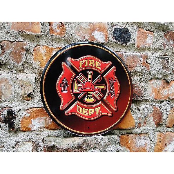 アメリカンブリキ看板 ファイヤーデプト アメリカ雑貨 アメリカン雑貨 サインプレート ティンサインボ...