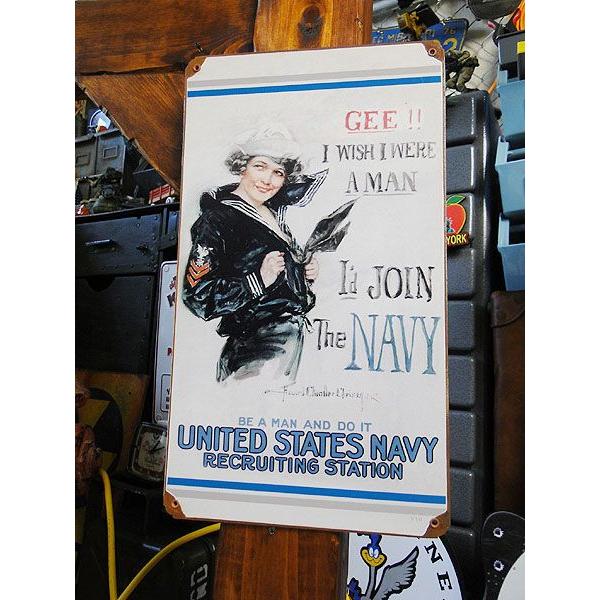 U.S.ヘヴィースチールサイン もしも私が男だったら・・・ アメリカ海軍募集看板 アメリカ雑貨 アメ...
